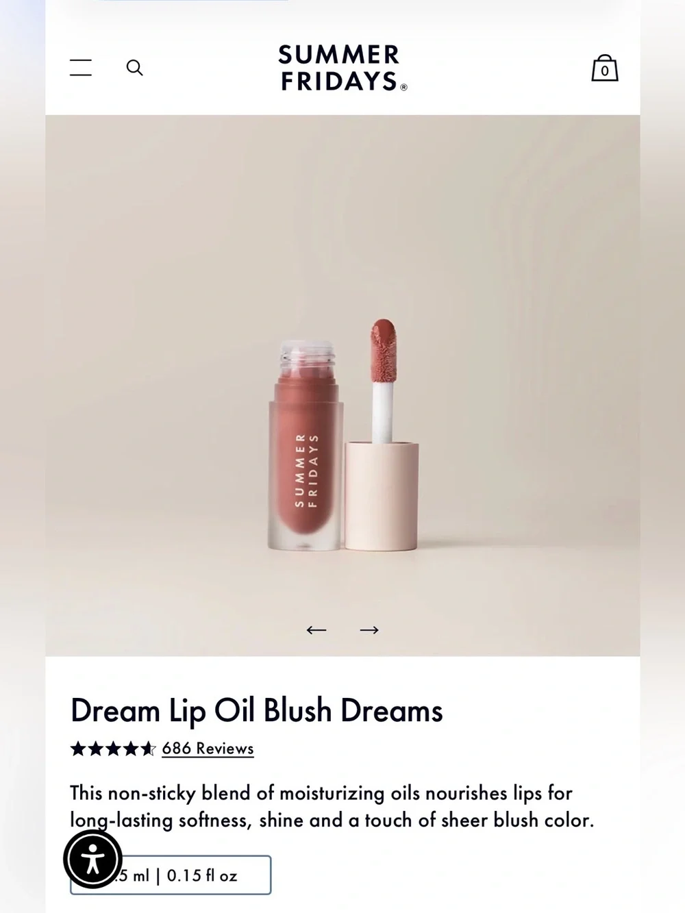 Summer Fridays Dream Lip Oil in Blush Dreams